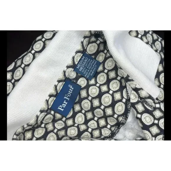 Par Four Retro Geometric Golf Polo Shirt Medium - Picture 2 of 7